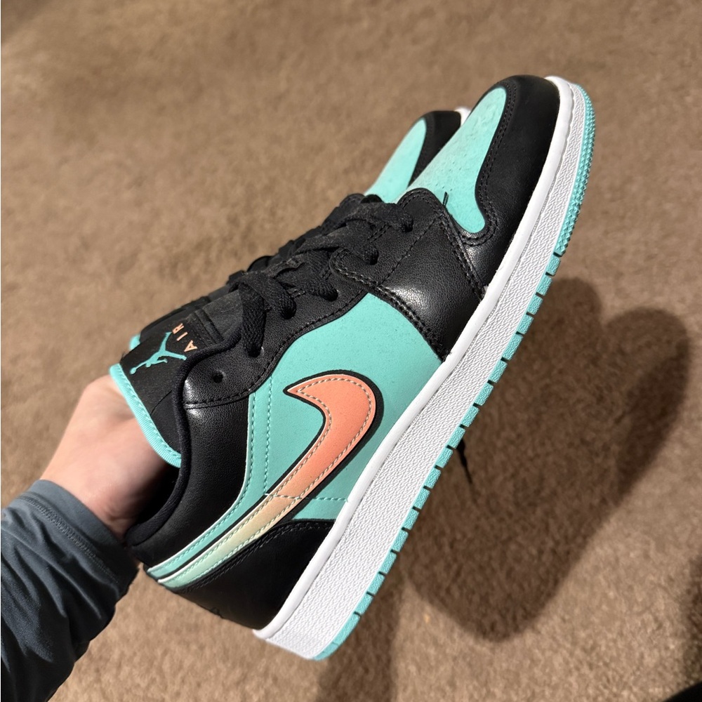 Air Jordan Black and Teal Sneakers